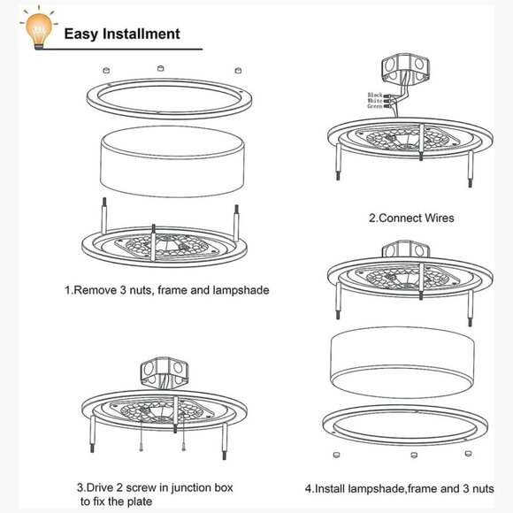 New Smart Ceiling Light • 12" Flush Mount • Alexa/Google Home Compatible - Picture 8 of 10